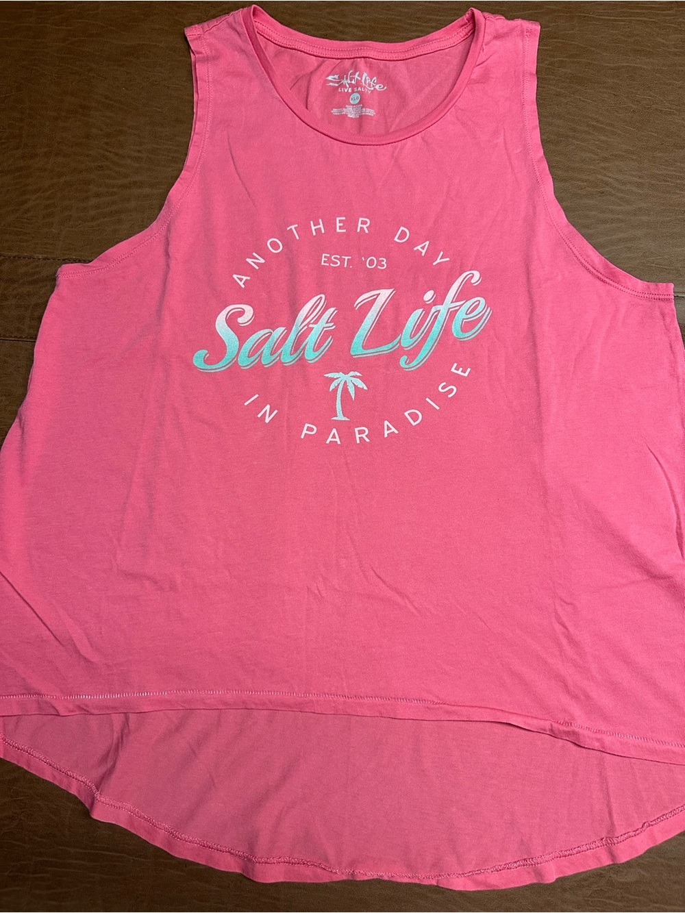 Salt Life Pink Scoop Neck Tank Top